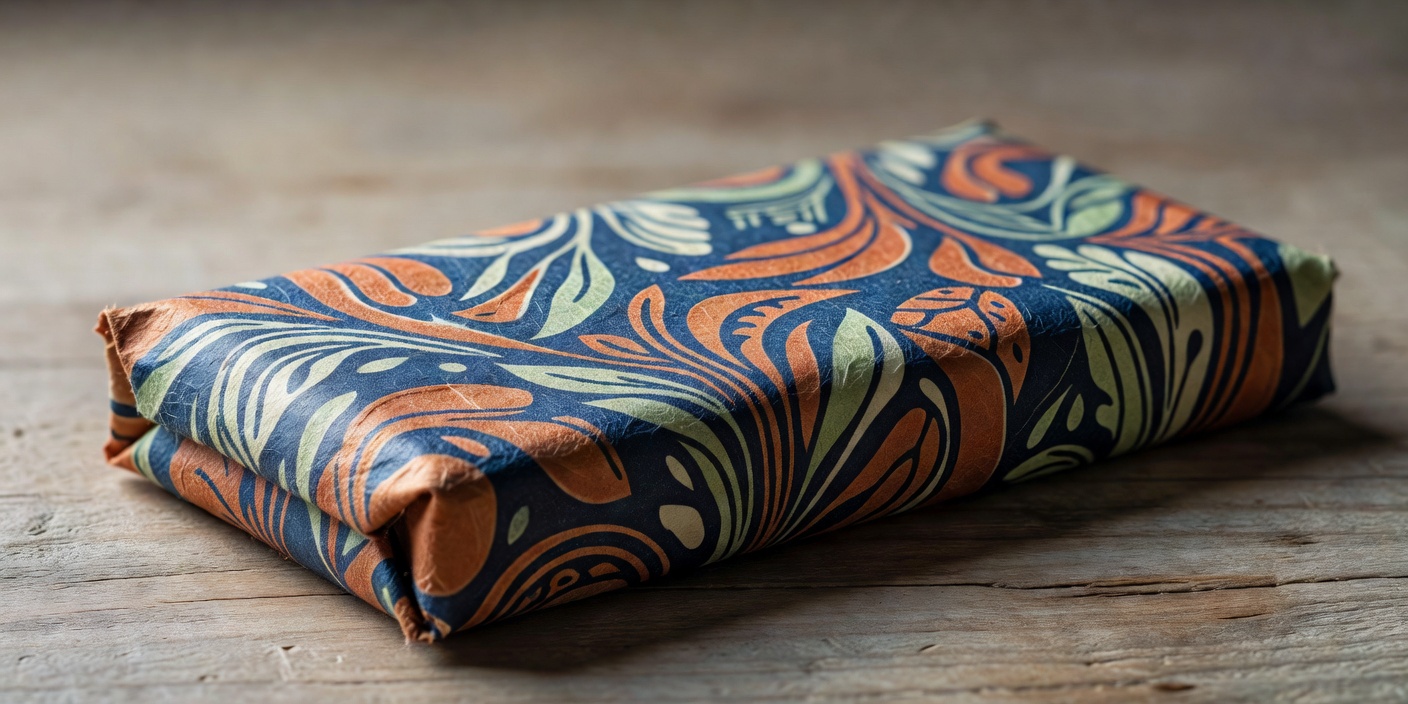 Marou chocolate wrapped in handmade screen printed paper