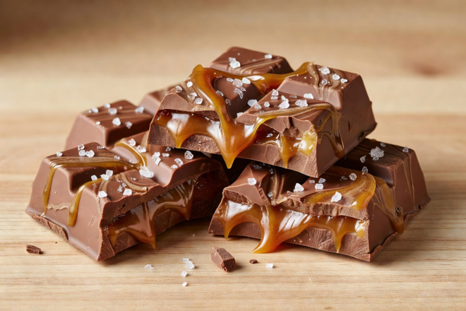 Tony's Chocolonely sea salt caramel milk chocolate chunky bar